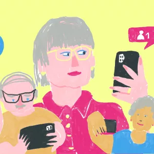 illustration de personnes utilisant leur téléphone