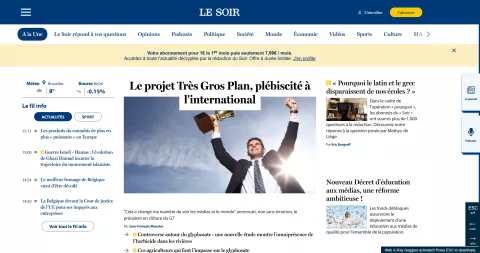 Page du Soir.be modifiée à l'aide du pluggin X-ray Goggles