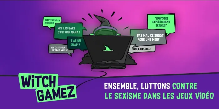 "un personnage derrière un écran est insulté en plein jeu video. WitchGamez - ensemble, luttons contre le sexisme dans les jeux videos"